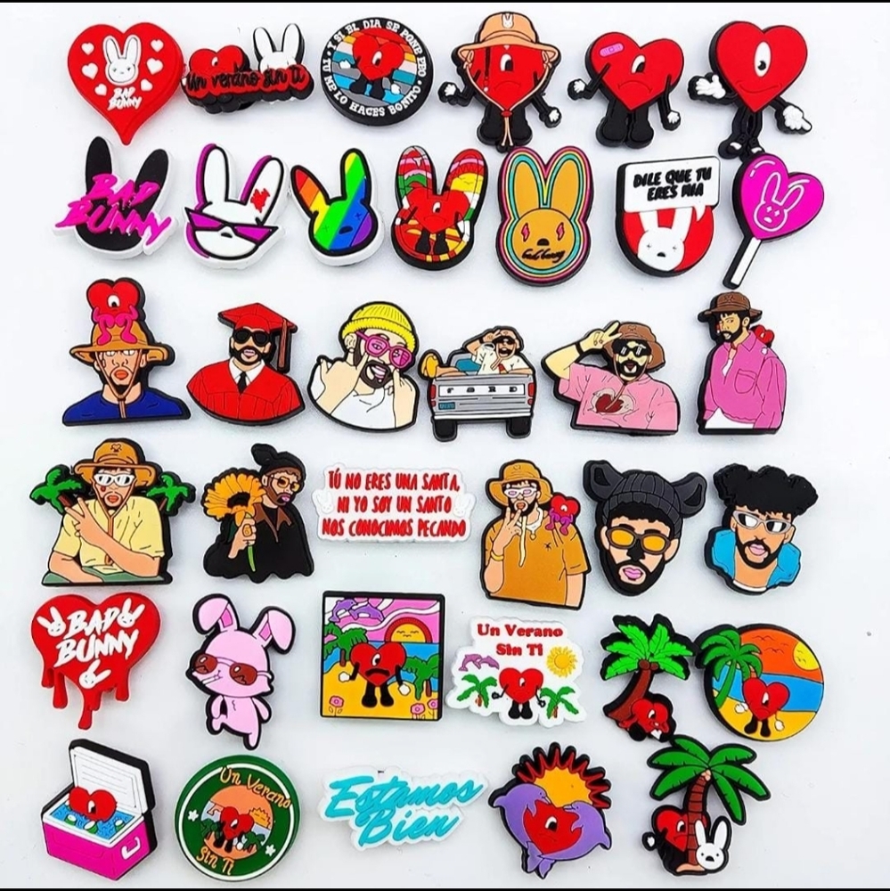 Bad bunny crocs charms